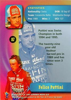 1997 Eurostar Tour de France #87 Felice Puttini Back